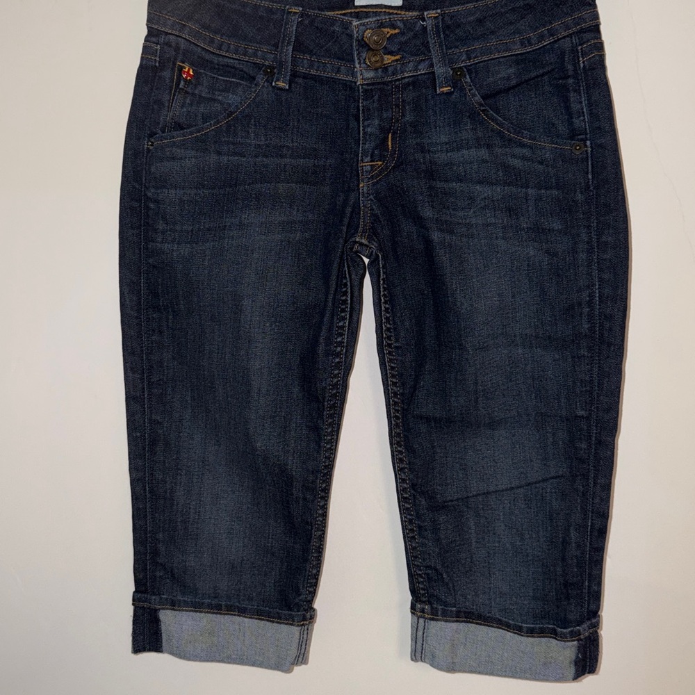 HUDSON Womens Malibu Cap Cuffed Low‎ Rise Cropped Capri Jean Shorts Sz 26 NWOT - Picture 3 of 15